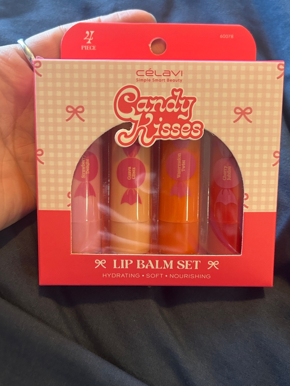 Célavi Candy Kisses Lip Balm Set - Pink, Peach, Orange, Red